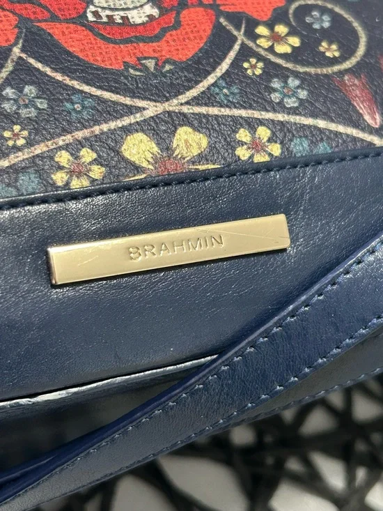 Brahmin Large Duxbury Navy Baronia Floral Satchel & Matching Suri Wallet - Picture 4 of 16